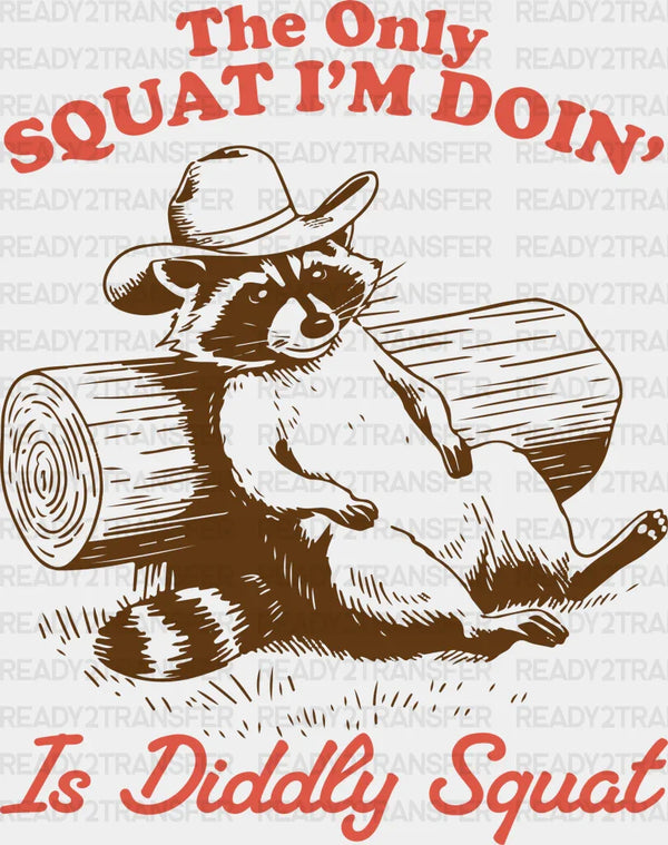 Diddly Squat Raccoon Design - Funny DTF Transfer