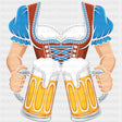 Dirndl Lady Serving Beers - Oktoberfest DTF Transfers ready2transfer