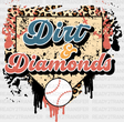 Dirt And Diamond - Baseball Dtf Heat Transfer Adult Unisex S & M (10’’) / Black