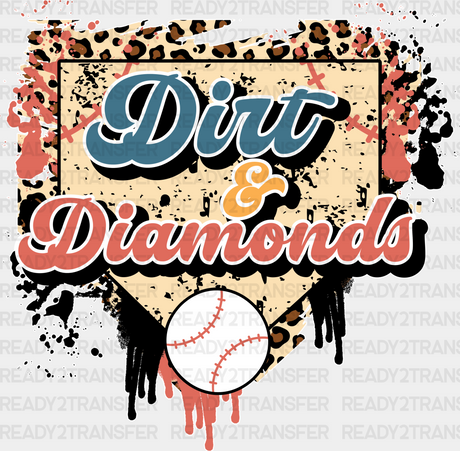 Dirt And Diamond - Baseball Dtf Heat Transfer Adult Unisex S & M (10’’) / White