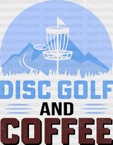 Disc Golf And Coffee - Dtf Heat Transfer Adult Unisex S & M (10’’) / Black