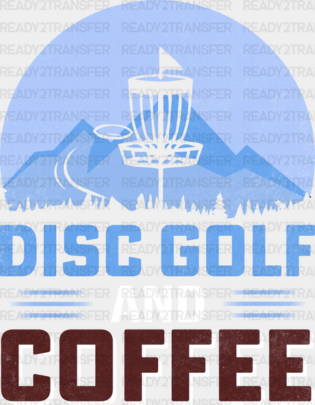 Disc Golf And Coffee - Dtf Heat Transfer Adult Unisex S & M (10’’) / White