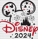 Disney 2024 New Year Dtf Transfer Adult Unisex - S & M (10’) / Mickey