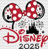 Disney 2025 Mickey And Minnie - Iron On Dtf Transfer Adult Unisex S & M (10’’) / Dark Color