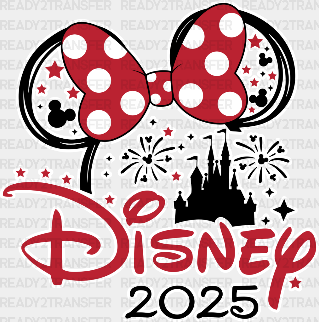 Disney 2025 Mickey And Minnie - Iron On Dtf Transfer Adult Unisex S & M (10’’) / Light Color