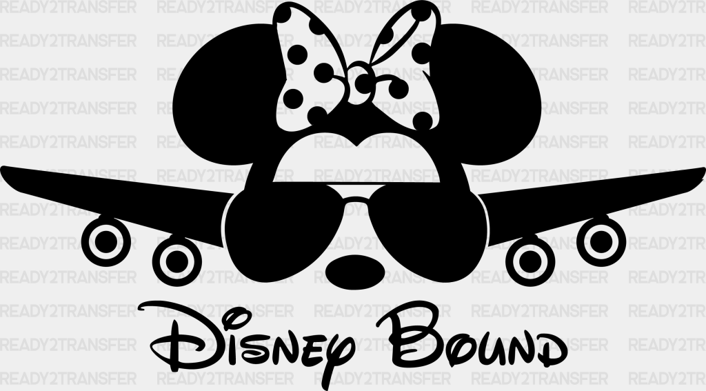 Disney Bound Minnie Dtf Transfer Adult Unisex - S & M (10’) / Black