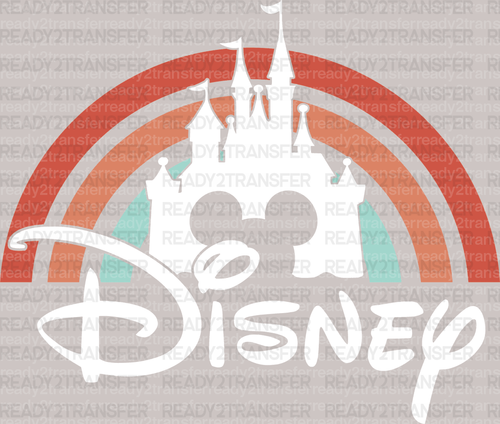 Disney Castle Rainbow DTF Heat Transfer, Disney Vacation Design, Mickey Minnie DTF - ready2transfer