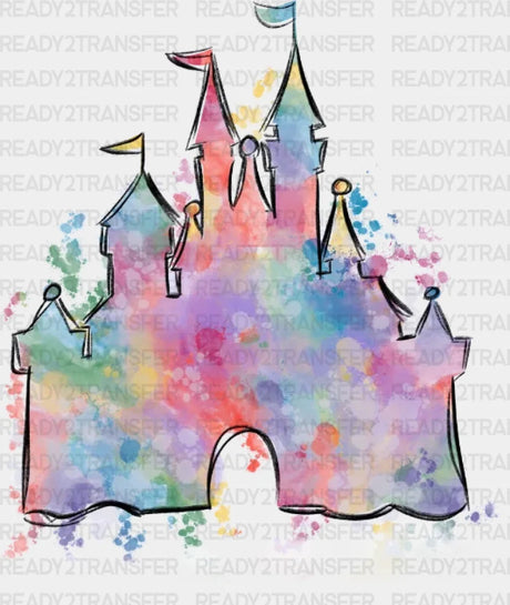 Disney Castle Watercolor Dtf Heat Transfer Vacation Design Vacay Mode