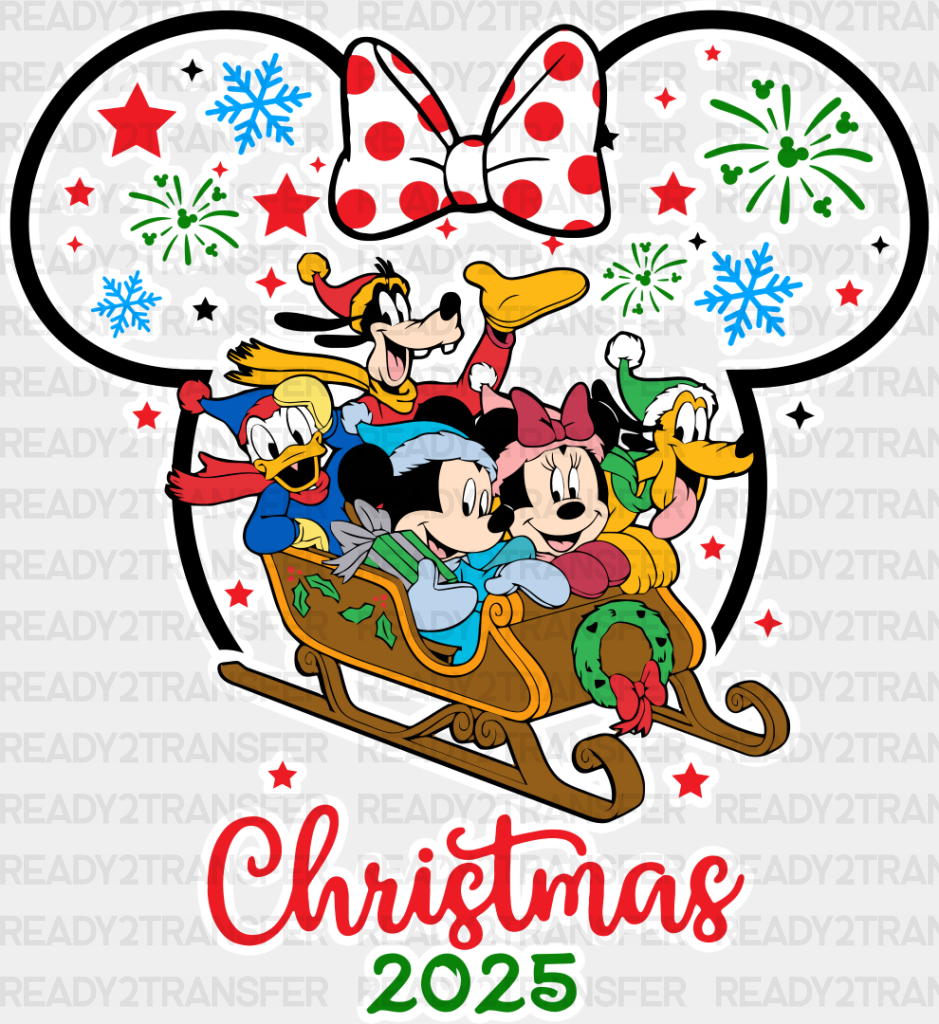 Disney Christmas 2025 - Iron On Dtf Transfer Adult Unisex S & M (10’’) / Minnie Light Color