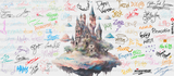 Disney Colorful Floating Castle - Cup Wrap Uv Sticker Permanent Dtf Decal