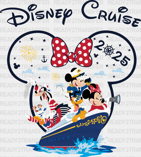 Disney Cruise 2025 - Iron On Dtf Transfer Adult Unisex S & M (10’’) / Minnie Dark Color Design