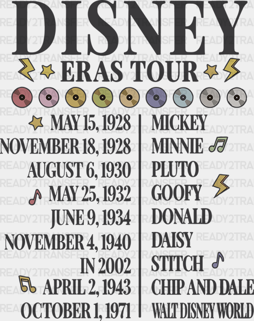 Disney Eras Tour Dtf Transfer