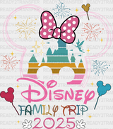 Disney Family Trip 2025 Mickey And Minnie - Iron On Dtf Transfer Adult Unisex S & M (10’’) /