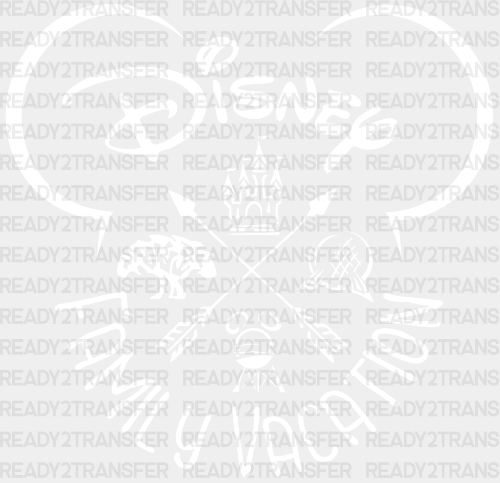 Disney Family Vacation Dtf Transfer Adult Unisex - S & M (10’) / White