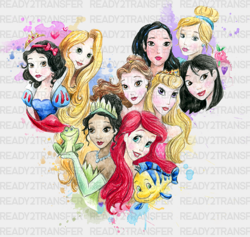 Disney Princesses Drawing Design Disney DTF Transfer – Ready2Transfer