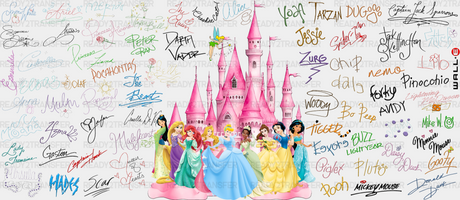 Disney Princesses Pink Castle - Cup Wrap Uv Sticker Permanent Dtf Decal