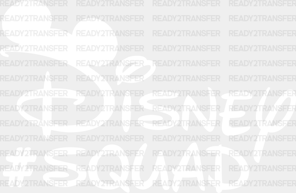 Disney Squad Dtf Transfer Adult Unisex - S & M (10’) / White