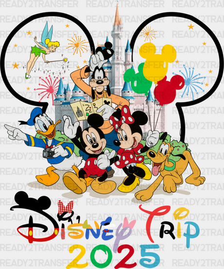 Disney Trip 2025 - Iron On Dtf Transfer Adult Unisex S & M (10’’) / Dark Color Design (See Imaging)