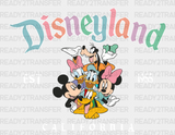 Disneyland California Disney Dtf Transfer Adult Unisex - S & M (10’) / White