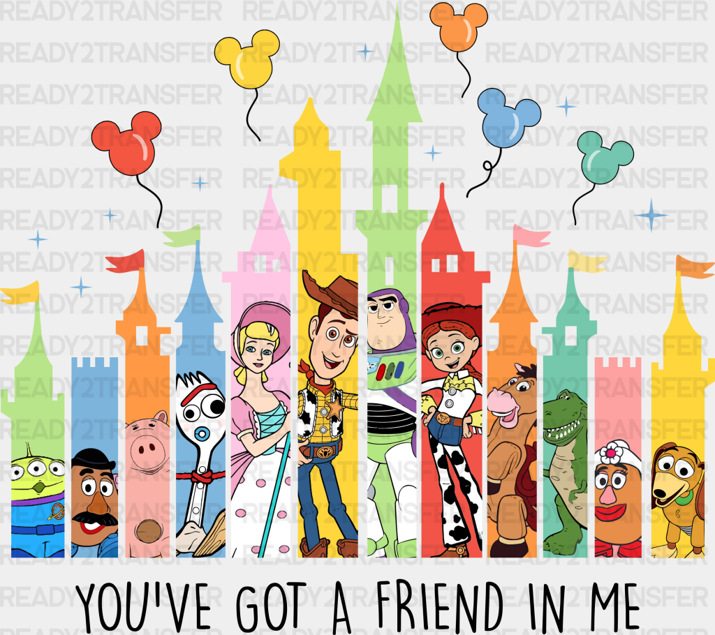 Disneyland You’ve Got A Friend In Me Disney Dtf Transfer Adult Unisex - S & M (10’) / Black