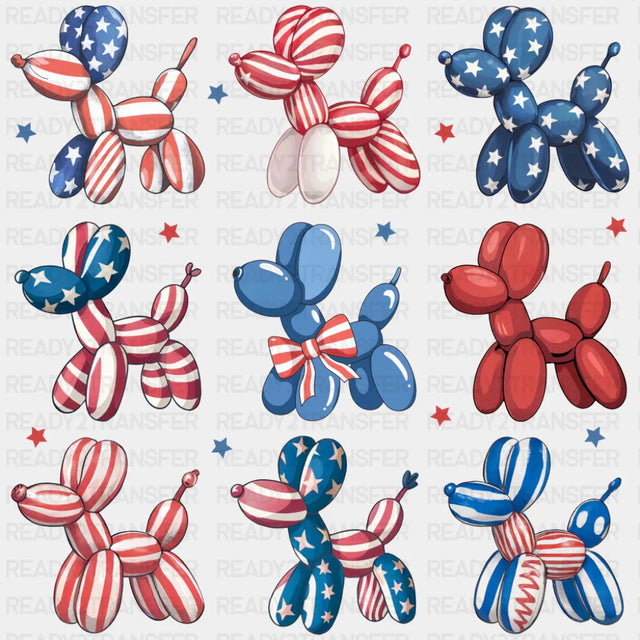 Dog Balloons - 4th Of July DTF Transfer