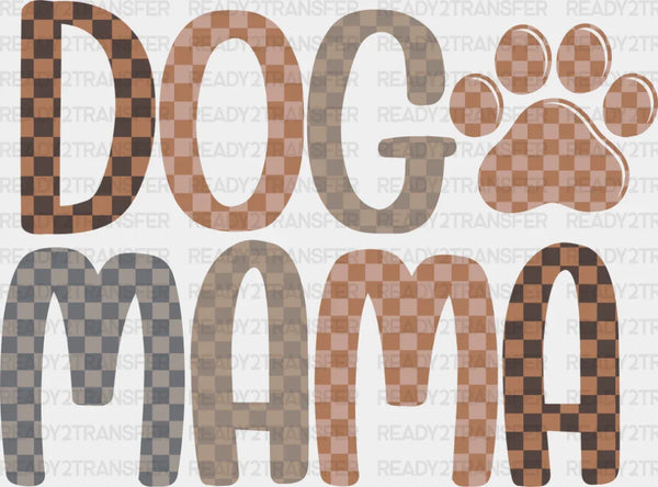 Dog Mama Checkered Paw Design - Dogs DTF Transfer
