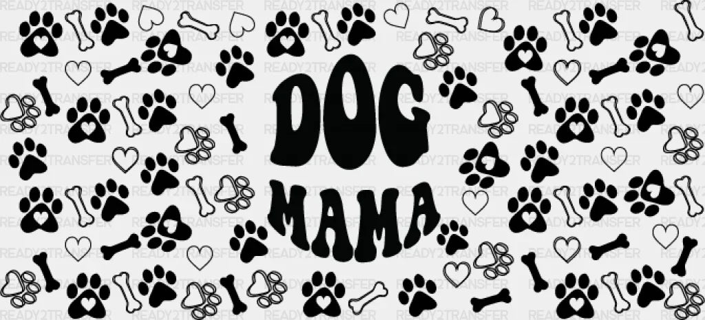 Dog Mama Paw Hearts - Pets Cup Wrap Uv Sticker Permanent Dtf Decal