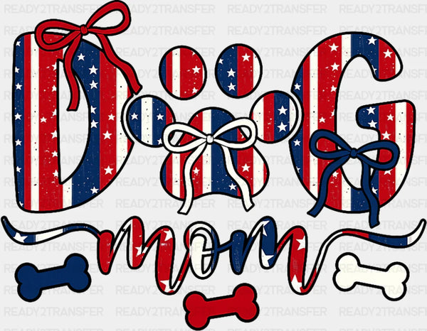 Dog Mom US Flag Colors - Dogs DTF Transfer