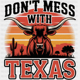 Don't Mess With Texas Bull Design - States & Cities DTF Transfer ready2transfer