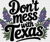 Don’t Mess With Texas Lavender - States & Cities DTF Transfer Adult Unisex - S & M (10’’) / Dark Color Design (See