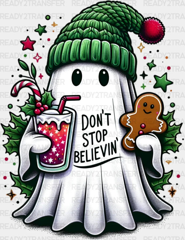 Don't Stop Believin' Ghost - Christmas DTF Transfer