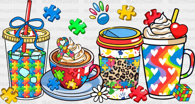 Drinks Design - Autism Awareness Dtf Transfer