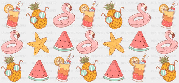 Drinks, Flamingos, Watermelon, Pineapple - Summer Cup Wrap UV Sticker Permanent UV DTF Decal