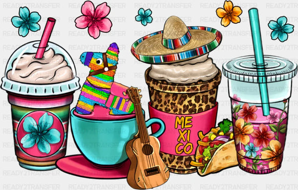 Drinks Guitar And Flowers - Cinco De Mayo DTF Transfer