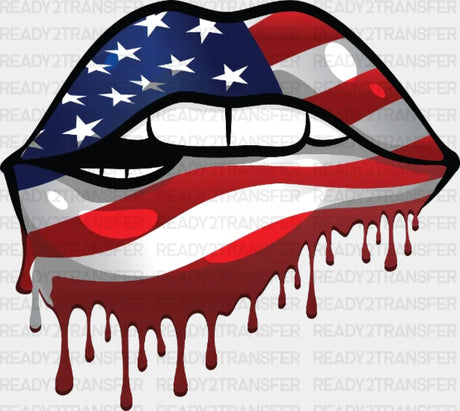 Dripping Lips 4Th Of July Dtf Heat Transfer Independence Day Design Fourth