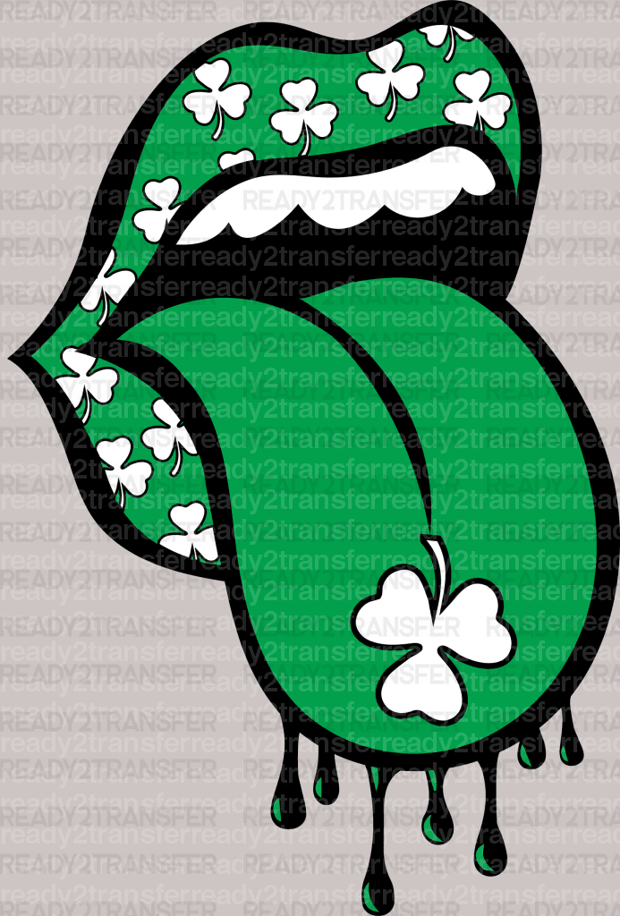 Dripping Lips St. Patrick's Day DTF Heat Transfer, Saint Patricks Day Design, St Paddys Day DTF - ready2transfer