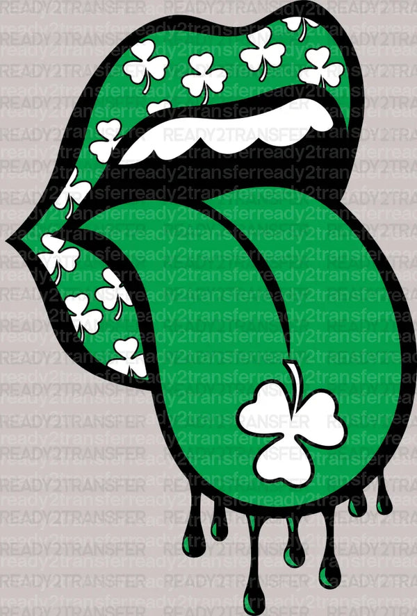 Dripping Lips St. Patrick's Day DTF Heat Transfer, Saint Patricks Day Design, St Paddys Day DTF