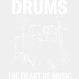 Drums, The Heart Of Music - Music DTF Transfers ready2transfer Light Color Design (See Imaging)