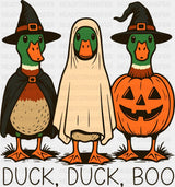 Duck Duck Boo - Halloween DTF Transfer Adult Unisex - S & M (10’’) / Dark Color Design (See Imaging)