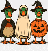 Duck Duck Boo - Halloween DTF Transfer Adult Unisex - S & M (10’’) / Light Color Design (See Imaging)