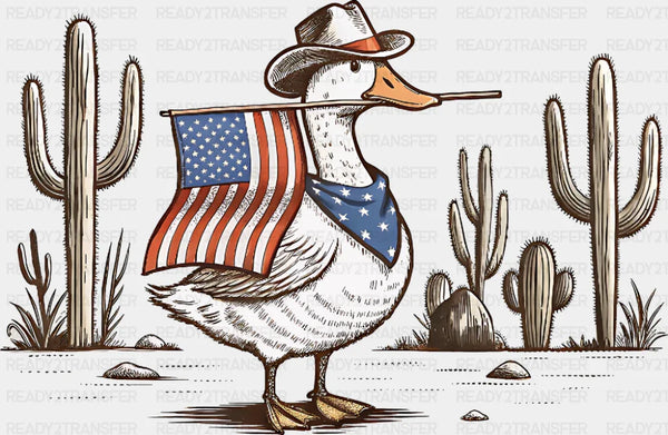 Duck Carrying US Flag - 4th Of July DTF Transfer