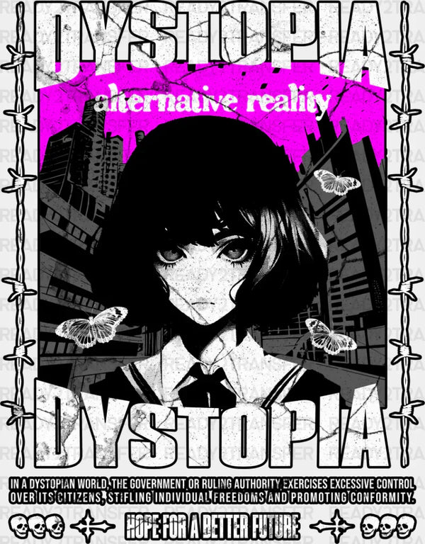 Dystopia Anime Girl - Anime DTF heat transfer