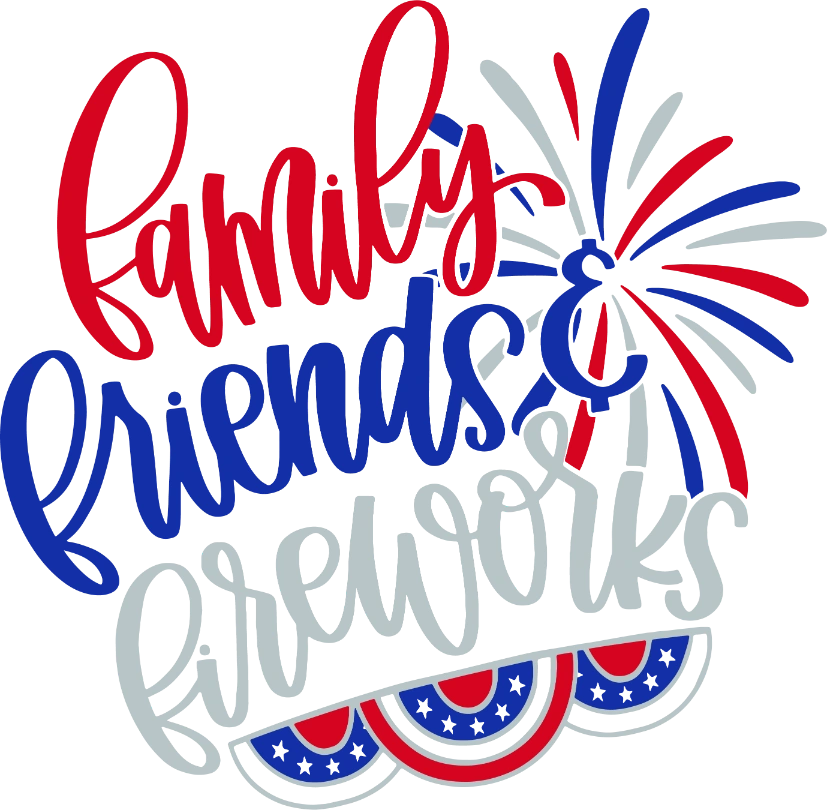 Family Friends Fireworks 4th Of July DTF Heat Transfer, Independence Day Design, Fourth Of July DTF
