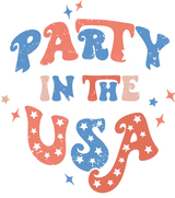 Party In The USA 4th Of July DTF Heat Transfer, Independence Day Design, Fourth Of July DTF