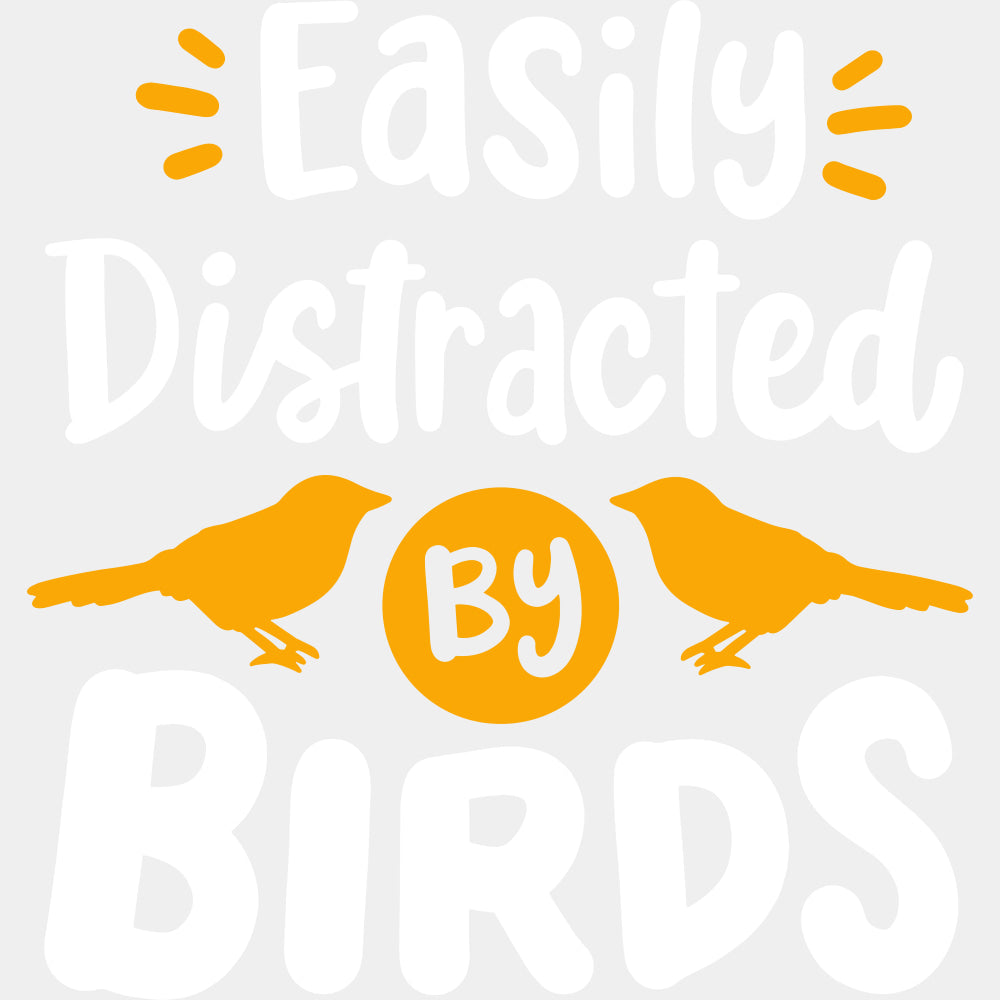 Easily Distracted By Birds B&W - Birds DTF Transfers ready2transfer Light Color Design (See Imaging)