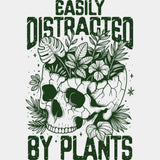 Easily Distracted Plants, Skull & Flowers - Plants DTF Transfers ready2transfer Green Color Design (See Imaging)