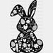 Easter Bunny DTF Heat Transfer, Easter Design ready2transfer Black
