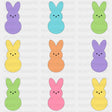Easter Colorful Bunnies Dtf Heat Transfer Design