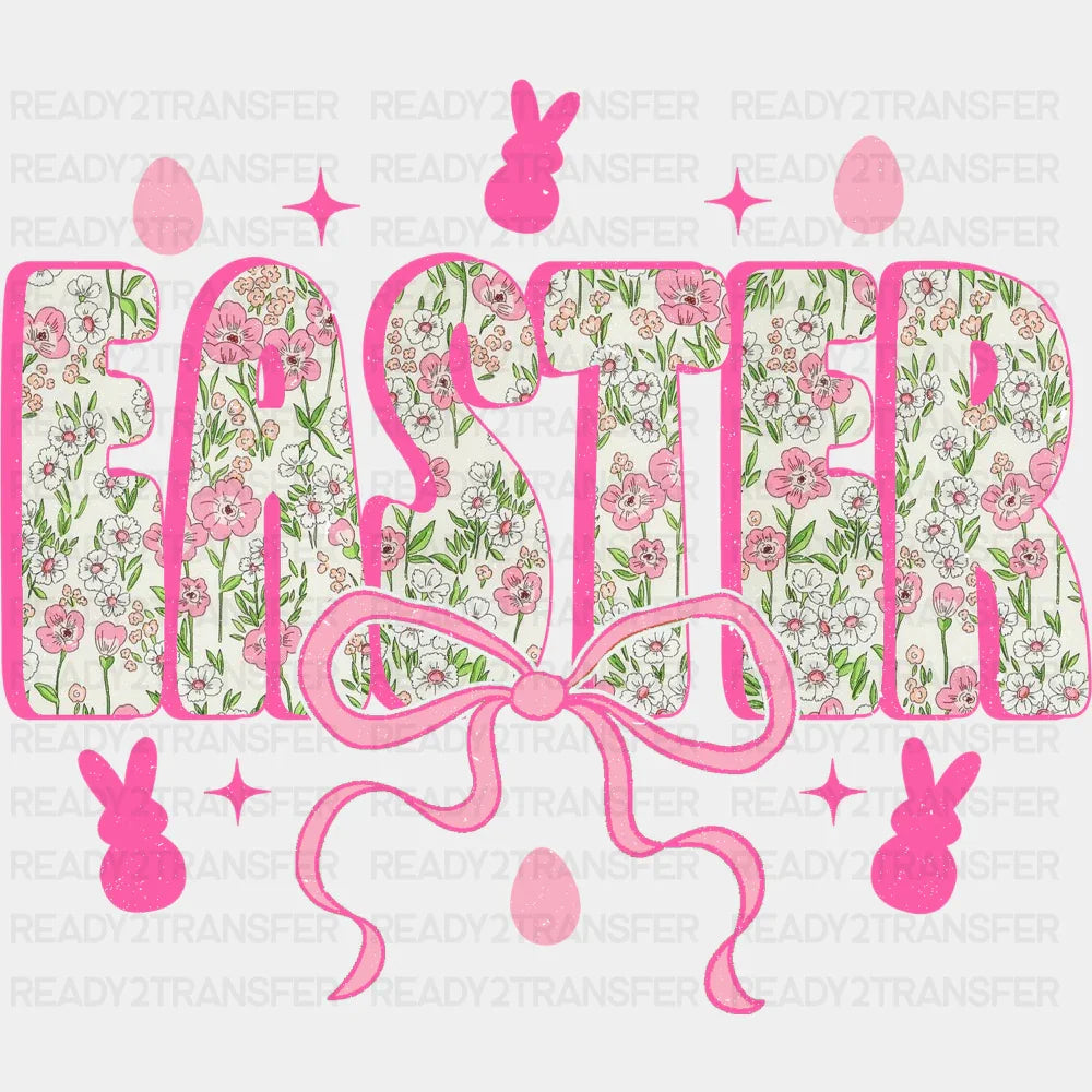 Easter Pink Ribbon - Easter DTF Transfer