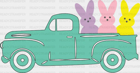 Easter Truck Bunnies Dtf Heat Transfer Design